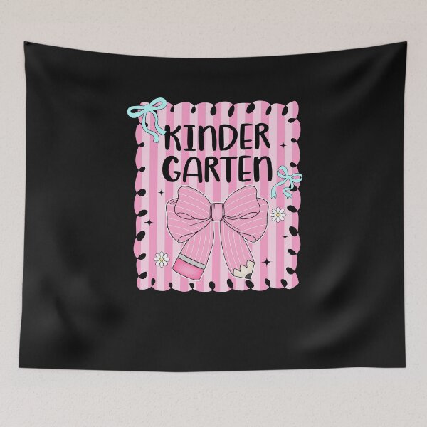 Item preview, Kinder Garten Coquette Pencil Bow Pink Striped designed and sold by TalalosART.