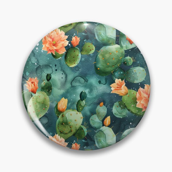 Item preview, Watercolor Prickly Pear Cactus with Blooms designed and sold by NTGUILTY.