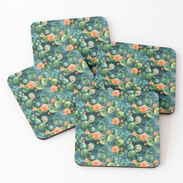 Item preview, Watercolor Prickly Pear Cactus with Blooms designed and sold by NTGUILTY.