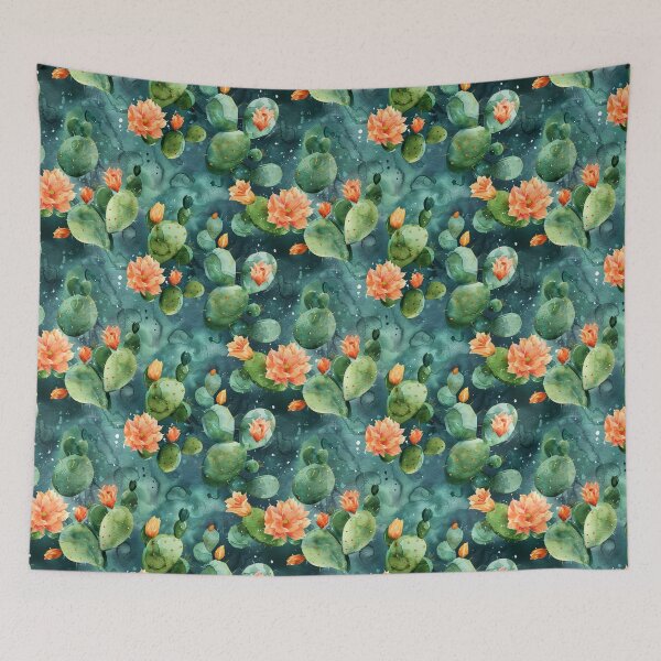 Item preview, Watercolor Prickly Pear Cactus with Blooms designed and sold by NTGUILTY.