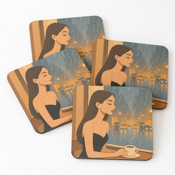 Item preview,  Espresso in NYC – Rainy Café Vibes designed and sold by Together-in-calm.