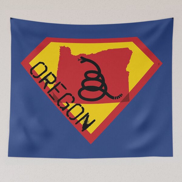 Item preview, OREGONIAN SHIELD - Freedom Is The Superpower - Modern Gadsden Snake Flag - Dont Tread On Me SUPERHERO OREGON spellout design designed and sold by pelagio.