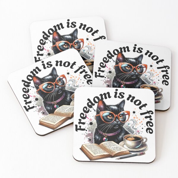 Item preview, Stylish Cat Enjoys Coffee and Knowledge designed and sold by Moon2025.