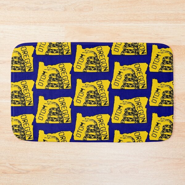 Item preview, OREGONIAN   - Libertarian - Don't Tread On Me Gadsden Snake on  OREGON  Map on Blue default background, #020279 DTOM = Dont Tread On Me designed and sold by pelagio.
