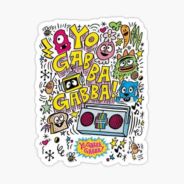 Item preview, Colorful Boombox Dance Crew Tee – Retro TV Monsters and Characters Art Shirt designed and sold by Daisy Grimes.