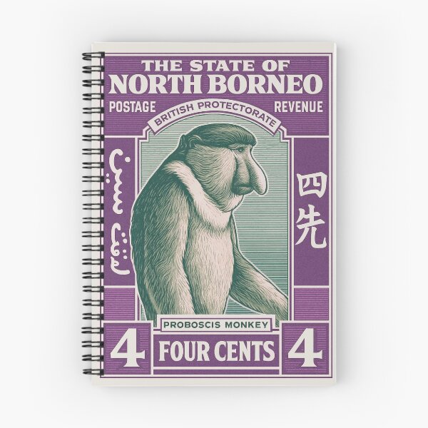 Item preview, North Borneo Proboscis Monkey Stamp Poster designed and sold by retrographics.
