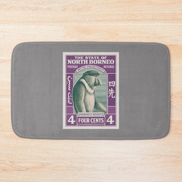Item preview, North Borneo Proboscis Monkey Stamp Poster designed and sold by retrographics.