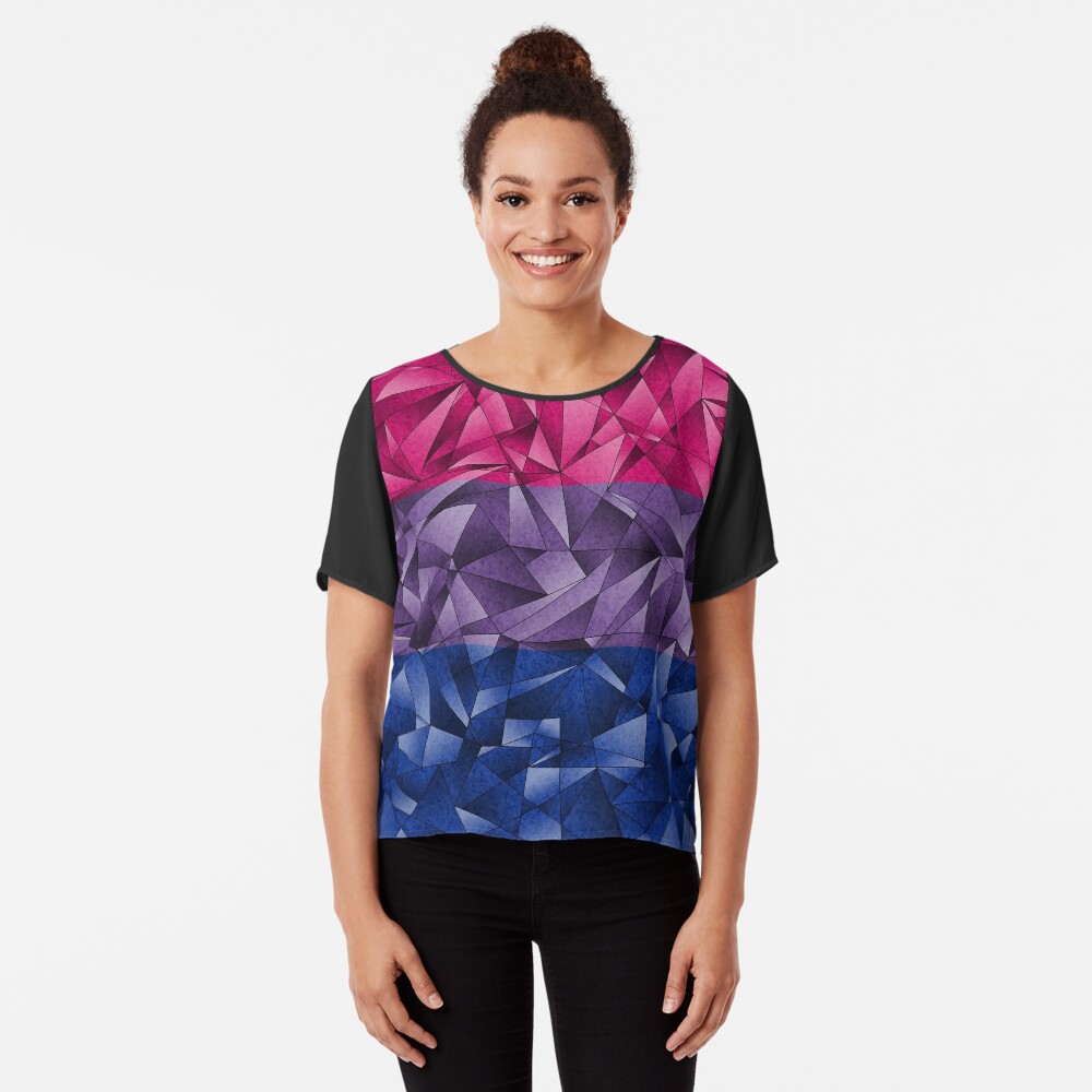 Abstract Bisexual Flag Chiffon Top