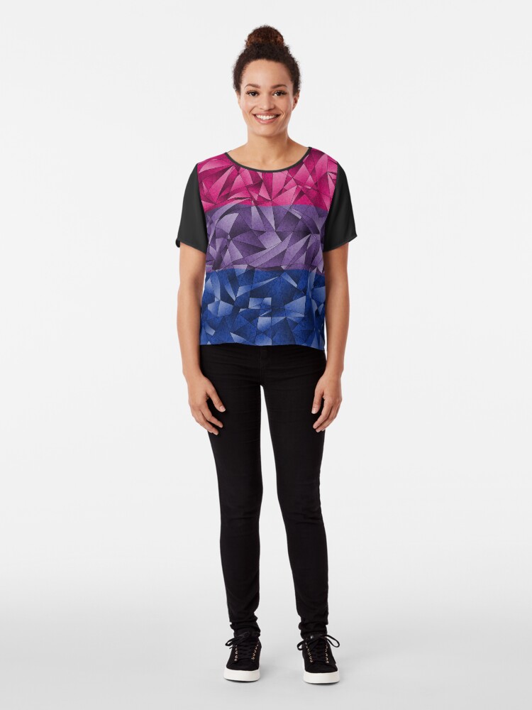 Alternate view of Abstract Bisexual Flag Chiffon Top