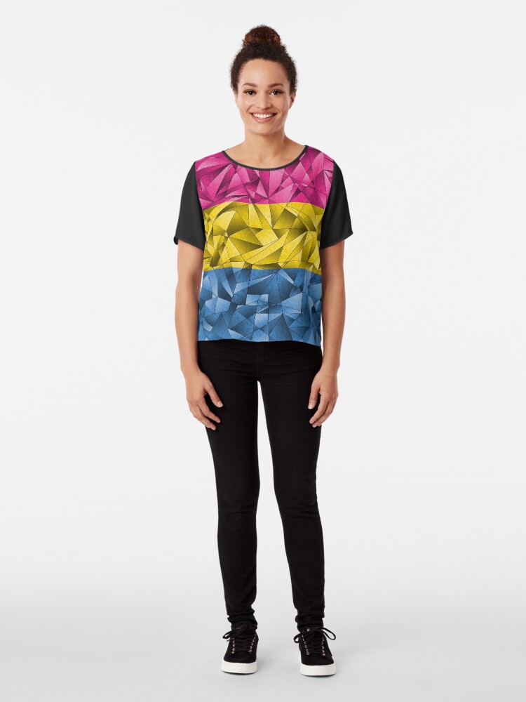 Alternate view of Abstract Pansexual Flag Chiffon Top