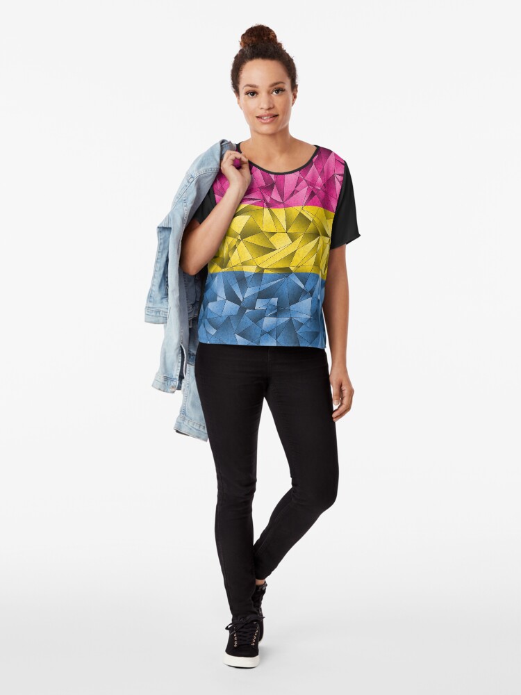 Alternate view of Abstract Pansexual Flag Chiffon Top
