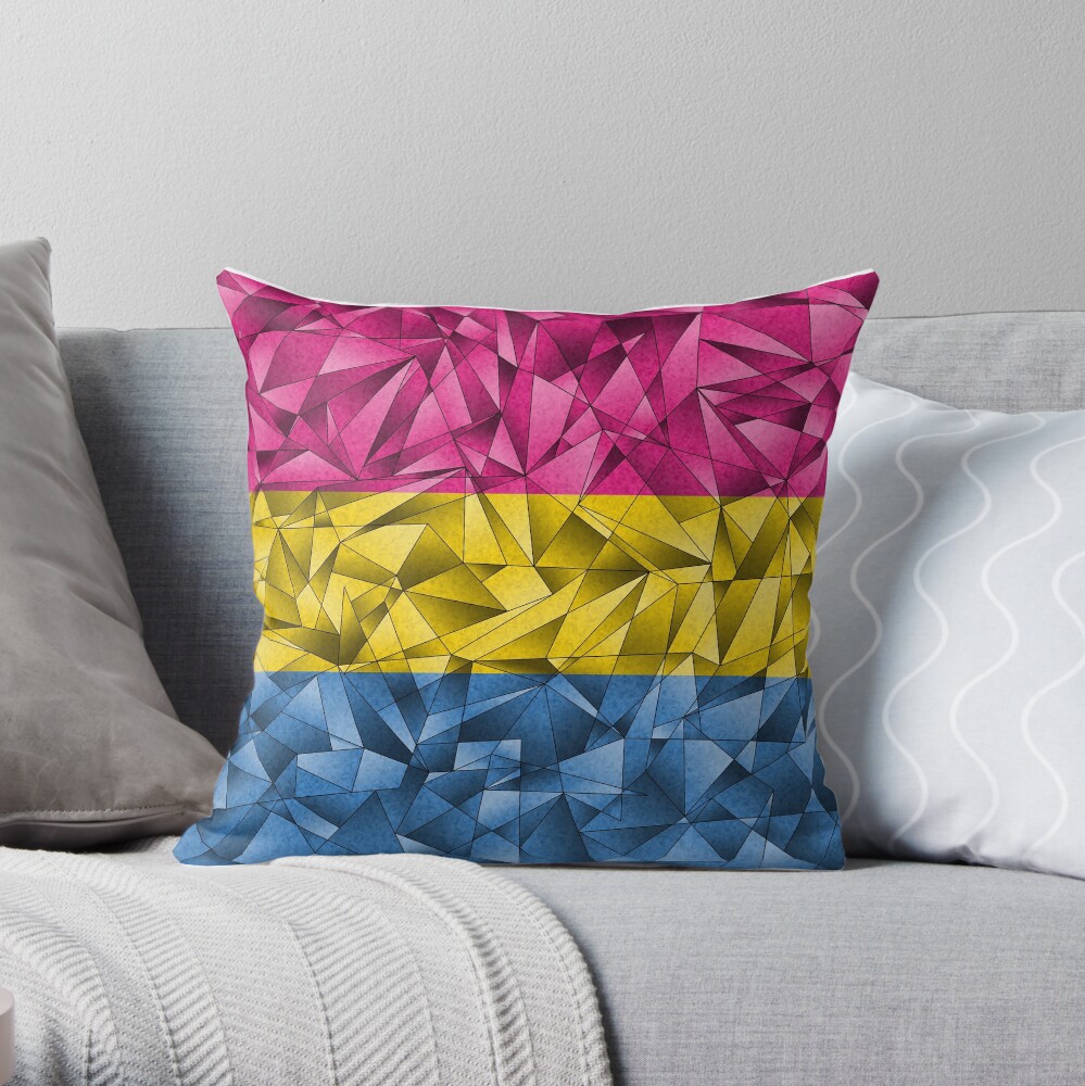 Abstract Pansexual Flag Throw Pillow