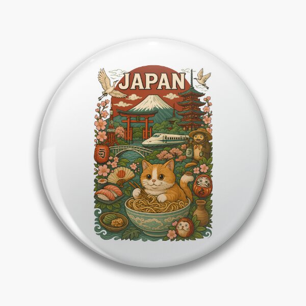 Item preview, Kawaii Cat Japanese Landmarks designed and sold by k3rstman1.