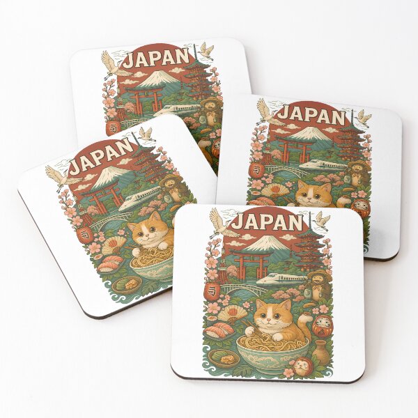 Item preview, Kawaii Cat Japanese Landmarks designed and sold by k3rstman1.