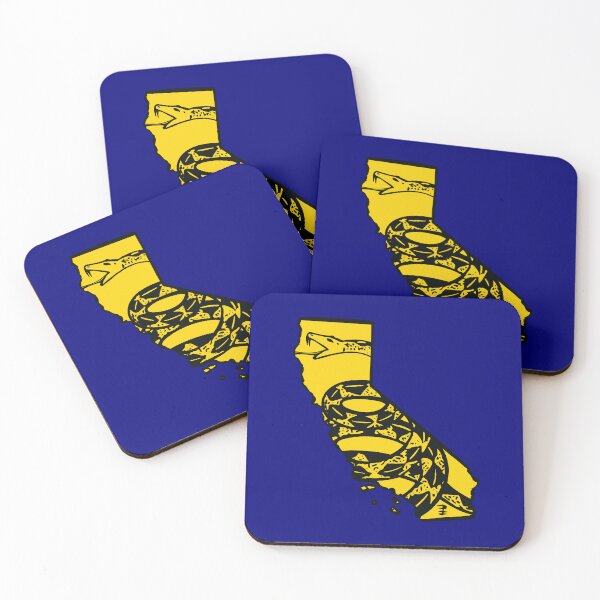 Item preview, CALIFORNIAN   - Libertarian - Don't Tread On Me Gadsden Snake on  CALIFORNIA  Map on Blue default background, #020279  designed and sold by pelagio.
