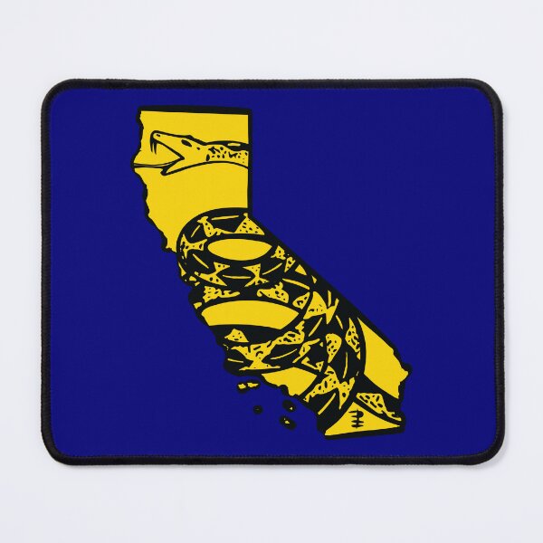 Item preview, CALIFORNIAN   - Libertarian - Don't Tread On Me Gadsden Snake on  CALIFORNIA  Map on Blue default background, #020279  designed and sold by pelagio.