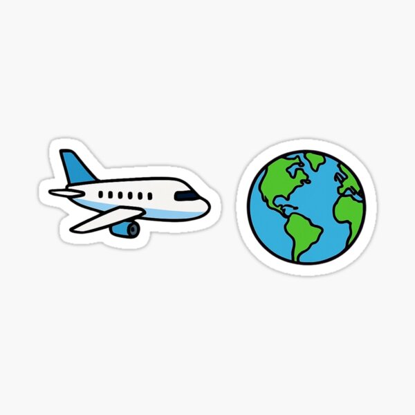 Item preview, Airplane & Globe Travel - 2 Sticker Bundle designed and sold by FineArtsPro.
