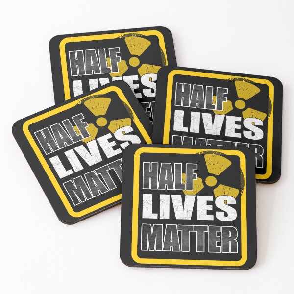 Item preview, Half Lives Matter – Funny Nuclear Physics Grunge Radiation Symbol designed and sold by NerdyWerks.