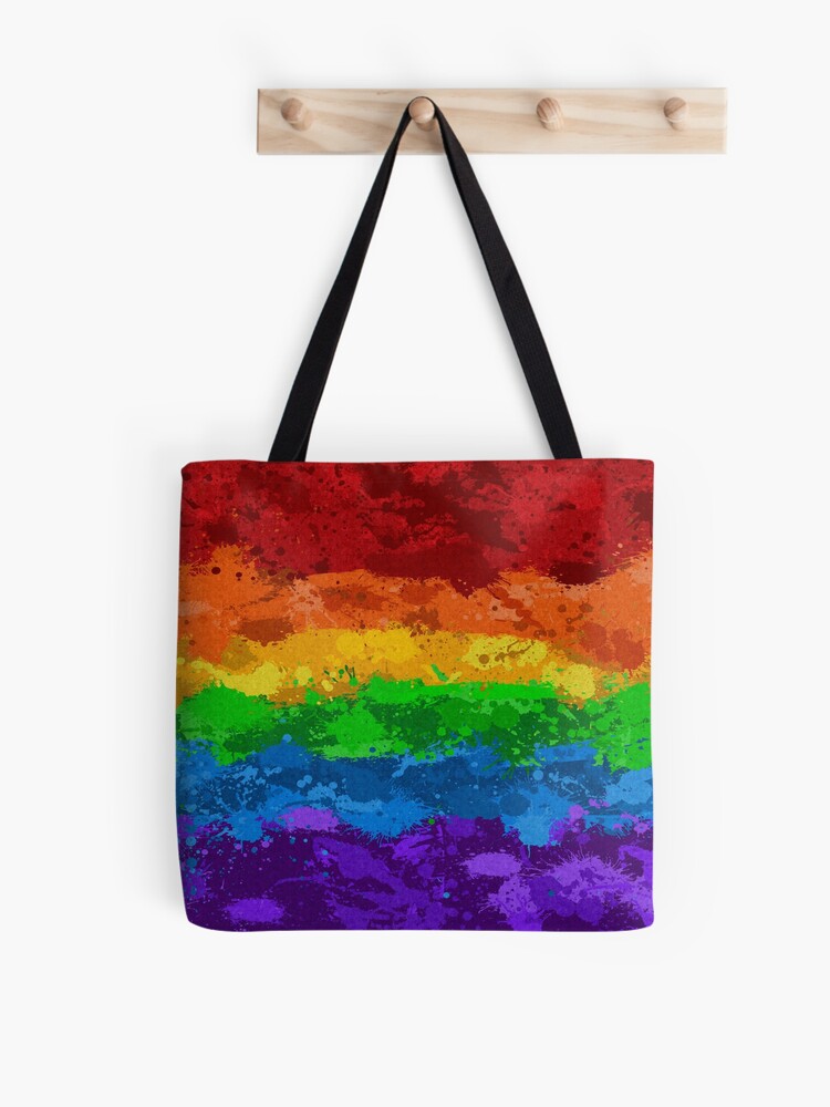 Seamless Repeating LGBTQ Pride Rainbow Flag Background Tote Bag