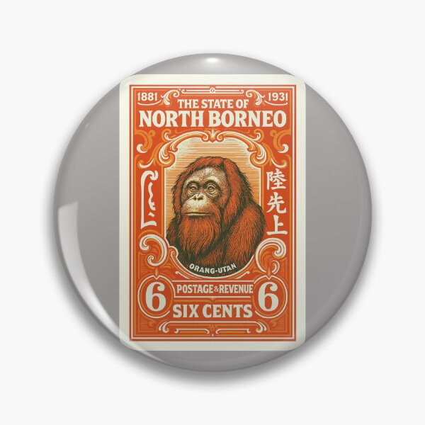 Item preview, North Borneo Orangutan Stamp Poster designed and sold by retrographics.