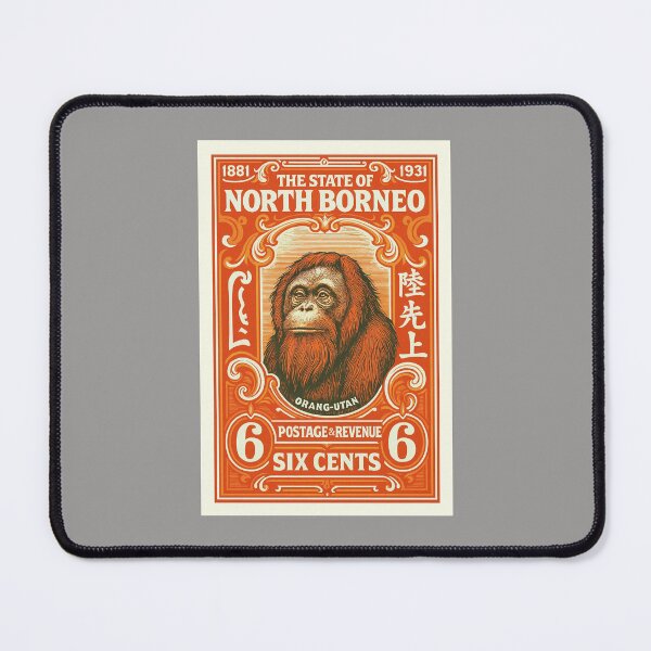Item preview, North Borneo Orangutan Stamp Poster designed and sold by retrographics.