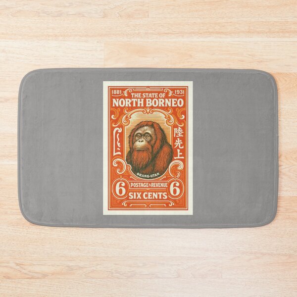 Item preview, North Borneo Orangutan Stamp Poster designed and sold by retrographics.