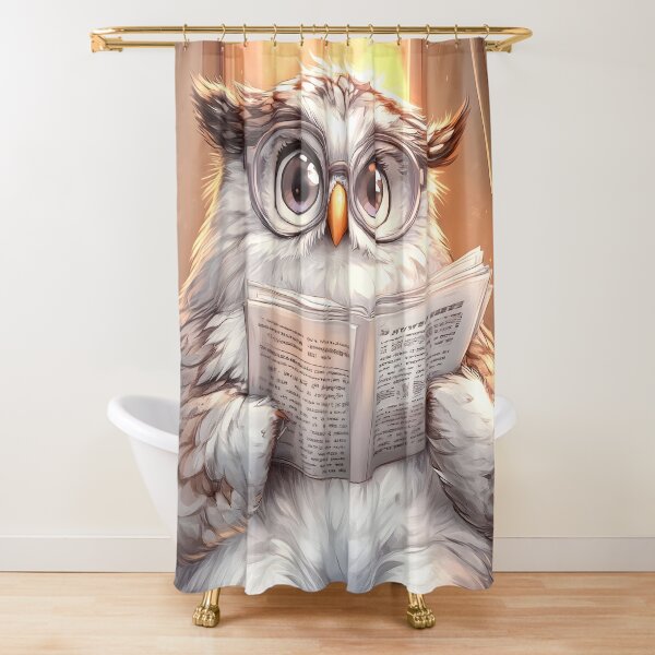 Item preview, Animal Toilet Gentle Snowy Owl Sports Round Glasses Reads Candlelit News designed and sold by mildaclairmo.