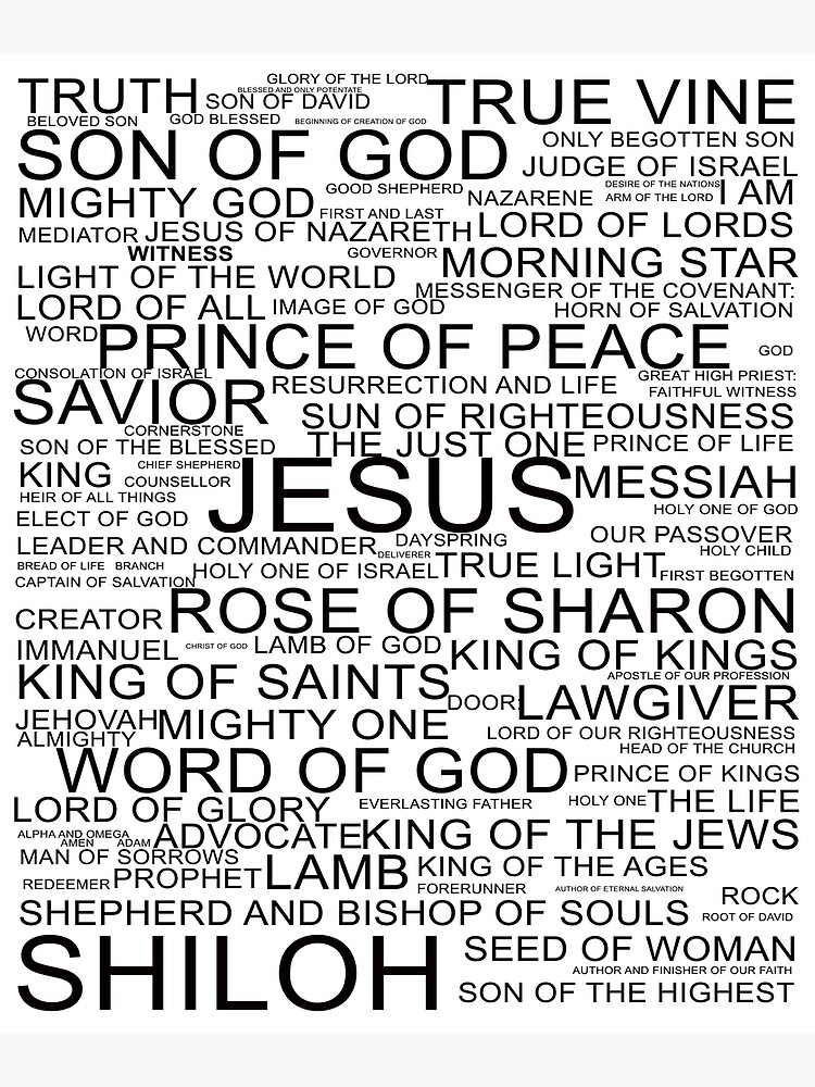  All The Names Of Jesus Christ Poster For Sale By Simplisal Redbubble