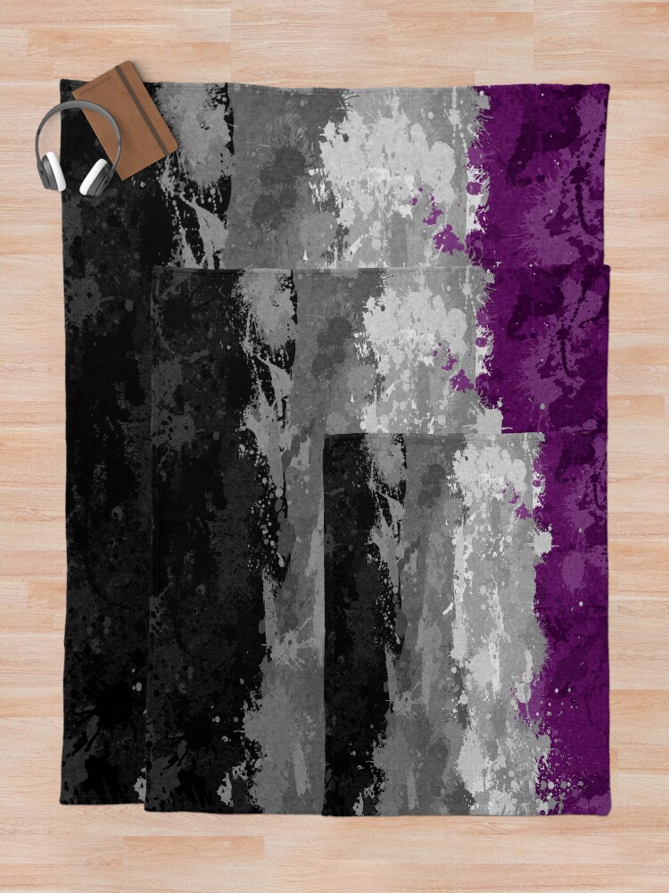 Alternate view of Asexual Paint Splatter Flag Throw Blanket