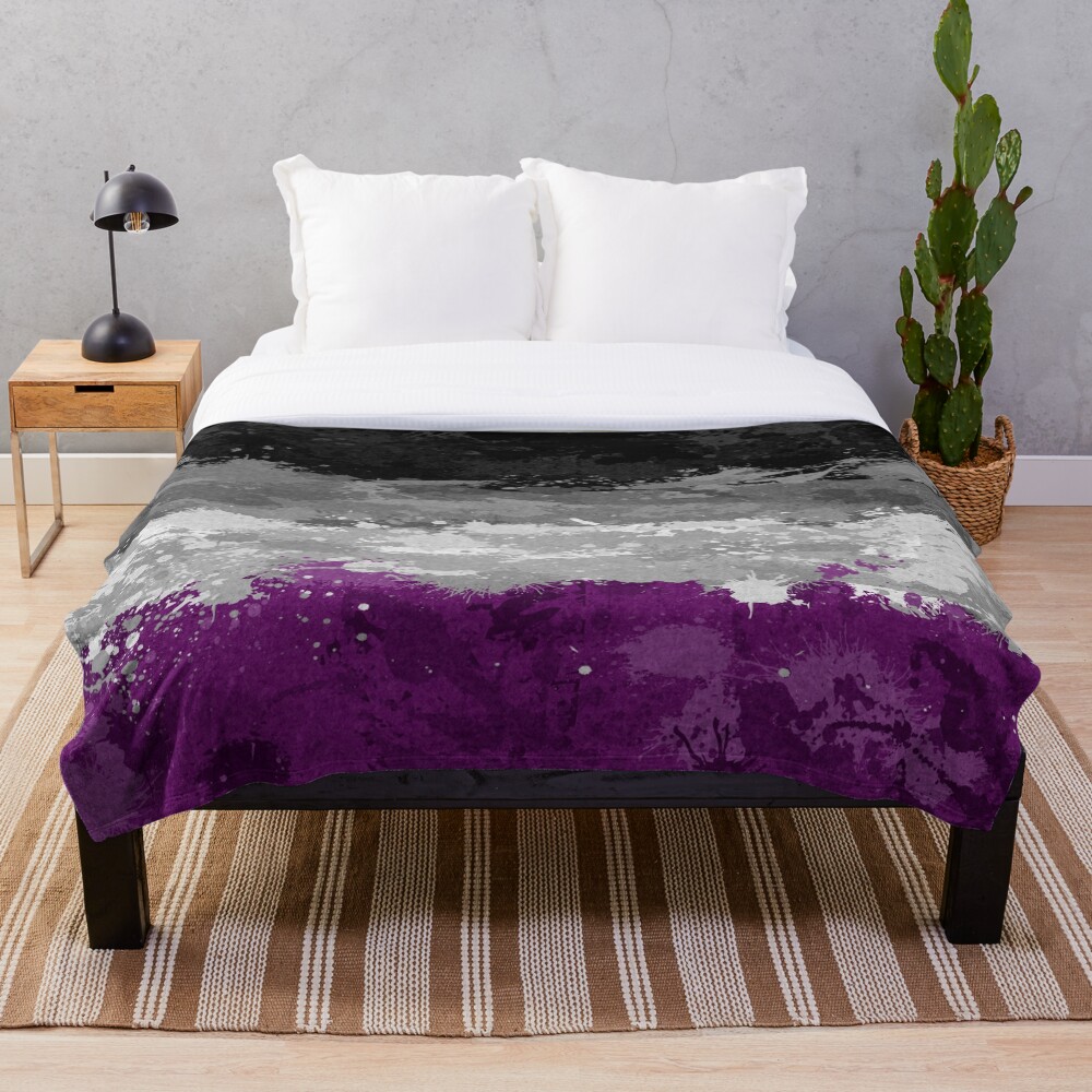 Asexual Paint Splatter Flag Throw Blanket