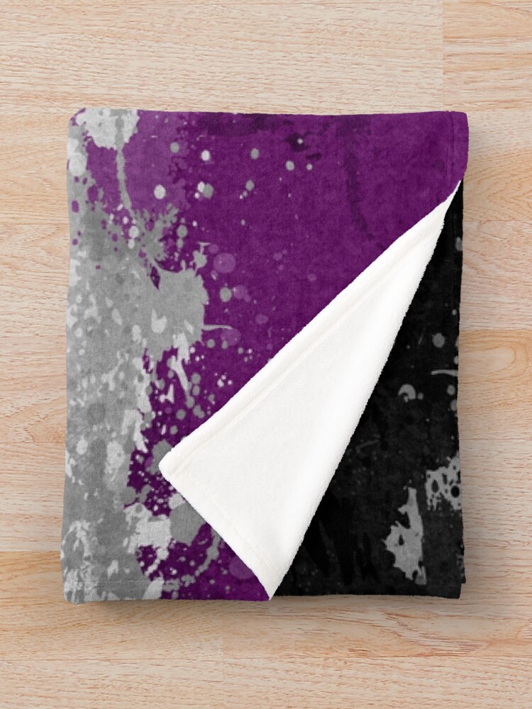 Alternate view of Asexual Paint Splatter Flag Throw Blanket