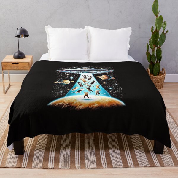 Item preview, UFO Cat Abduction in Space – Funny Retro Alien Cats Artwork designed and sold by ArmyAbodo.