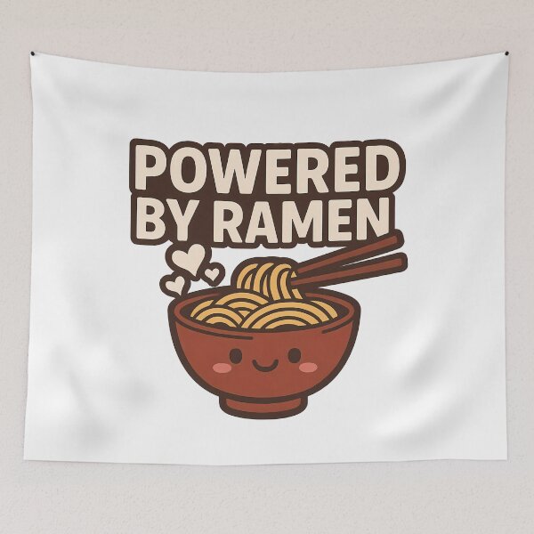 Item preview, Powered By Ramen Cute Kawaii Food Lover Noodle Power designed and sold by k3rstman1.