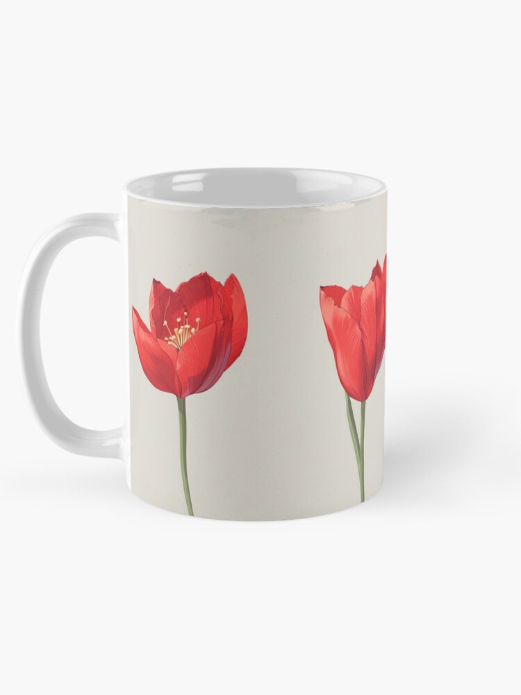 Thumbnail 5 of 6, Coffee Mug, Red Tulip Design designed and sold by CoolPixels.