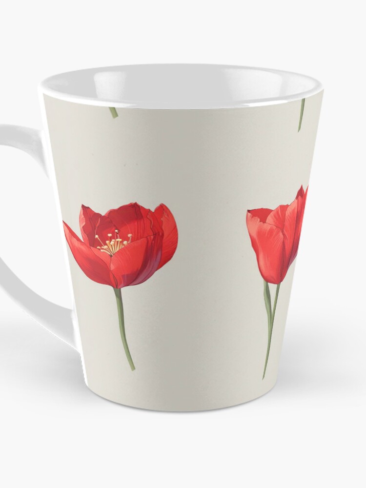 Thumbnail 3 of 4, Coffee Mug, Red Tulip Design designed and sold by CoolPixels.