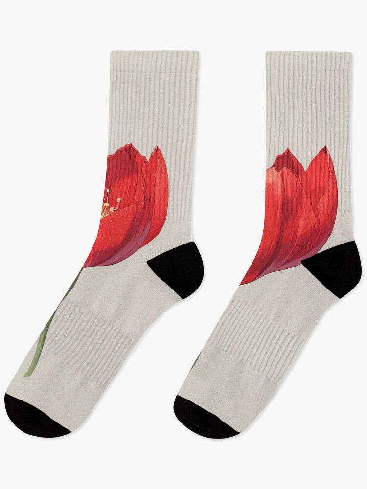 Thumbnail 1 of 5, Socks, Red Tulip Design designed and sold by CoolPixels.