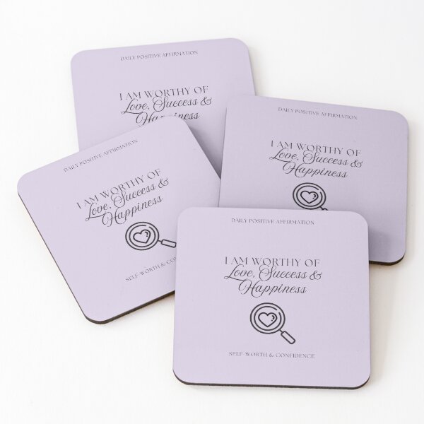 Item preview, "I Am Worthy - Daily Positive Affirmation Card - Self Worth, Love, Success & Happiness Motivational Quote" designed and sold by NK_designs.