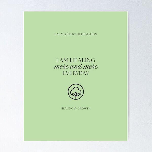 Item preview, "I Am Healing Affirmation Card - Daily Growth Mindset Printable - Mental Health Art for Recovery, Self-Care & Emotional Wellness" designed and sold by NK_designs.