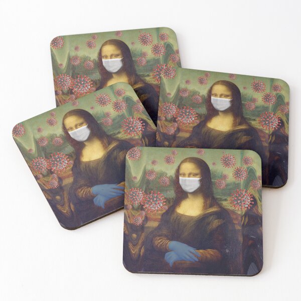 Item preview, Masked Mona Lisa Futuristic Viral Protection Artwork designed and sold by SandyMDesigns.