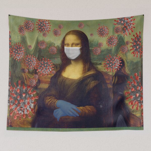 Item preview, Masked Mona Lisa Futuristic Viral Protection Artwork designed and sold by SandyMDesigns.