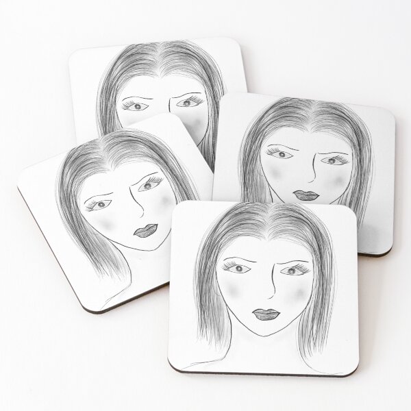 Item preview, Black and White Woman Face Sketch designed and sold by AtriumHouse.