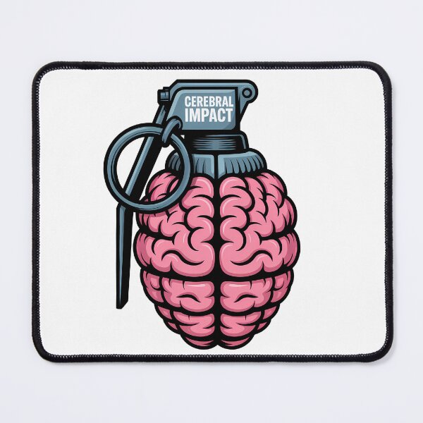 Item preview, Brain Grenade Thought Explosion Stress Satire Design designed and sold by Parkerzz.