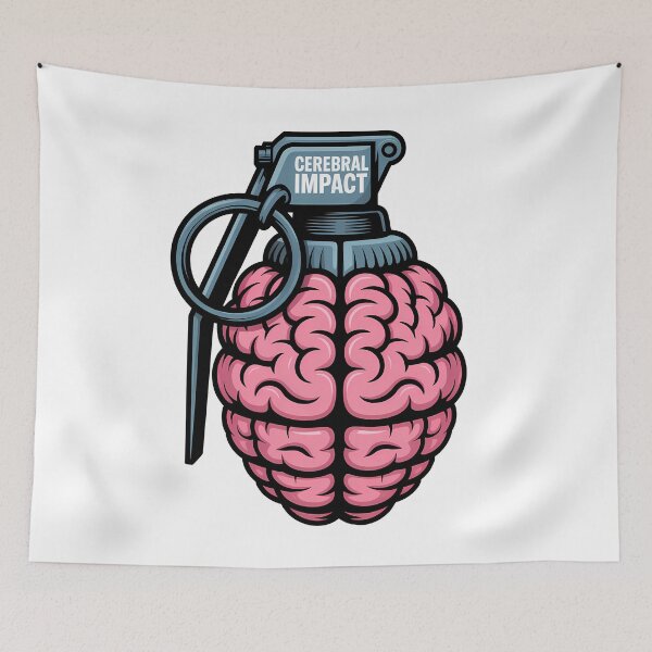 Item preview, Brain Grenade Thought Explosion Stress Satire Design designed and sold by Parkerzz.