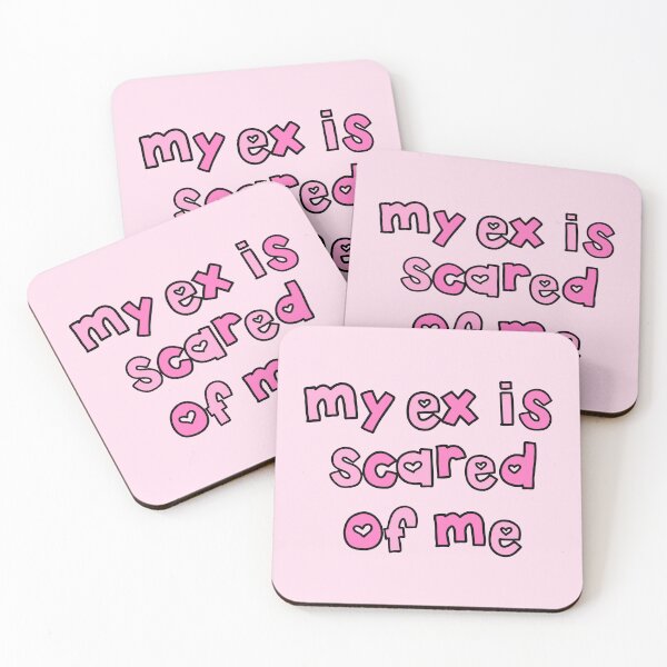 Item preview, My Ex is Scared of Me Pink Cute Y2K Aesthetic Funny Quote designed and sold by Creative Brat Design Studio.