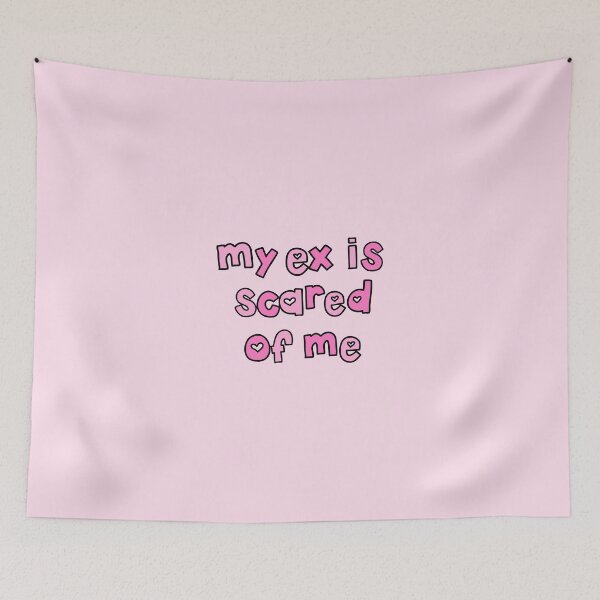 Item preview, My Ex is Scared of Me Pink Cute Y2K Aesthetic Funny Quote designed and sold by Creative Brat Design Studio.