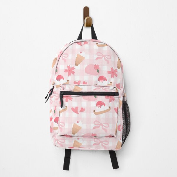 Item preview, SAKURA DESSERT CAFÉ SEAMLESS PATTERN (PINK GINGHAM) designed and sold by puffcreamy.