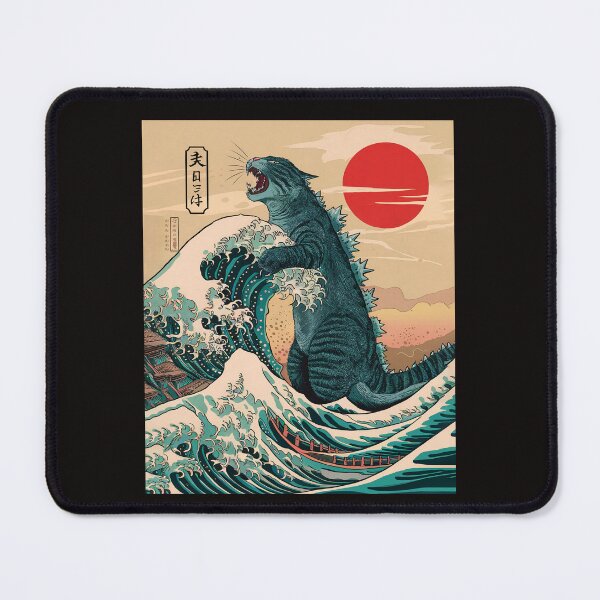 Item preview, Katzilla vs The Great Wave – Japanese Ukiyo-e Godzilla Cat Art designed and sold by ArmyAbodo.