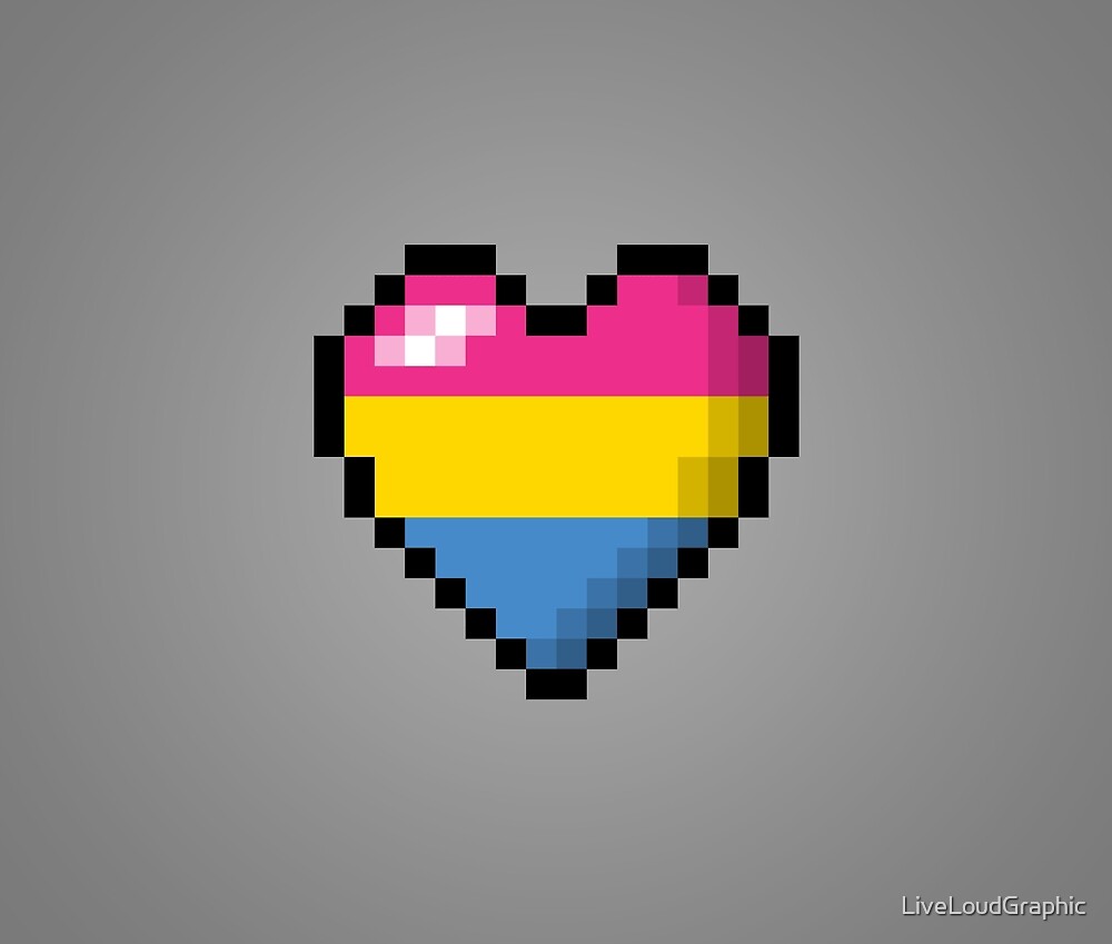 Pansexual Pixel Heart By Liveloudgraphic Redbubble