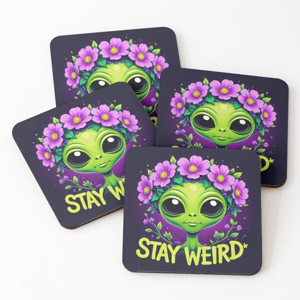 Item preview, Stay Weird – Alien in Flower Crown designed and sold by 0606PM.