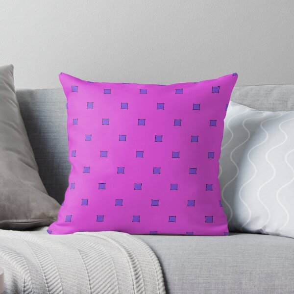 Purple Violet and Blue Square Pattern Design Throw Pillow